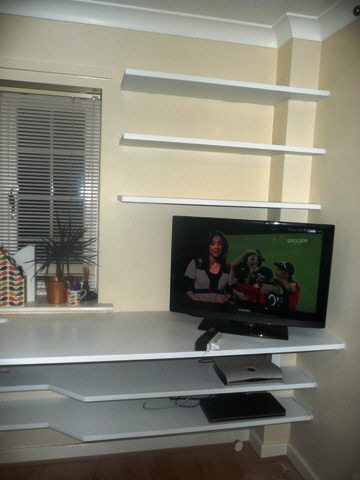 office desk and storage