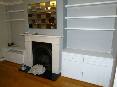 fitted alcove media cabinets