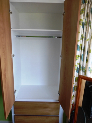 fitted alcove oak wardrobes with drawers