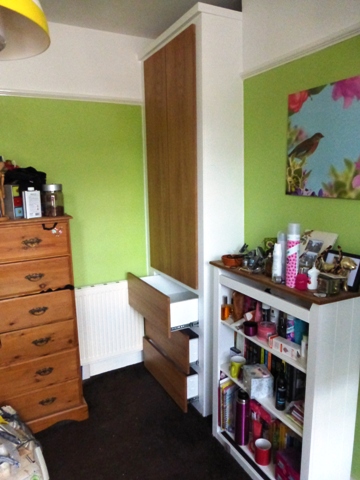 fitted alcove oak wardrobes with drawers